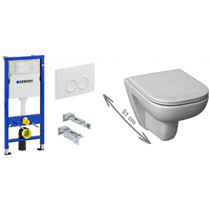 GEBERIT 3in1 ir WC puodo DURAVIT D-CODE komplektas