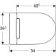 Geberit ONE pakabinamas WC puodas, uždara forma, vandens nueleidimo technologija TurboFlush