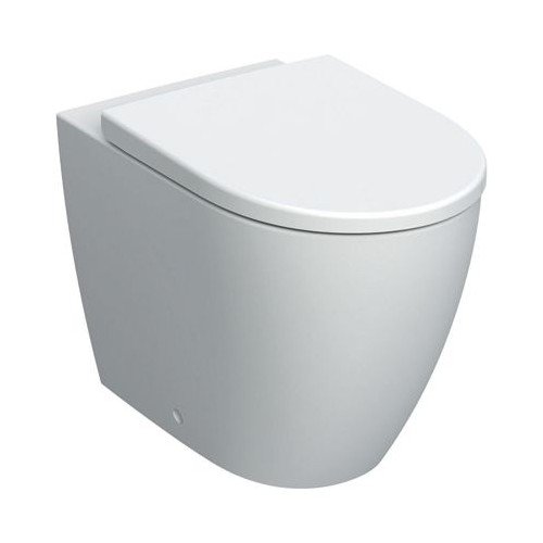 Geberit iCon pastatomo WC puodo rinkinys, priglaudžiamas prie sienos, uždara forma, Rimfree, su WC puodo dangčiu