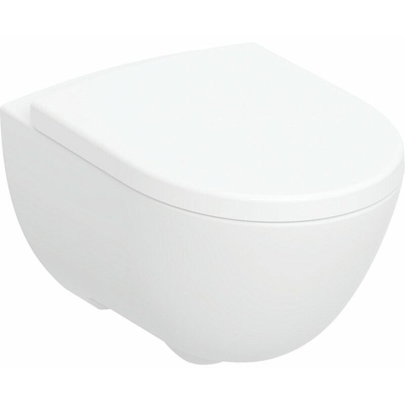 Geberit Modo pakabinamas WC puodas, uždara forma, Rimfree, dangtis, tvirtinimas iš viršaus, antibakterinis soft close