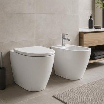 Geberit iCon pastatomo WC puodo rinkinys, priglaudžiamas prie sienos, uždara forma, Rimfree, su WC puodo dangčiu